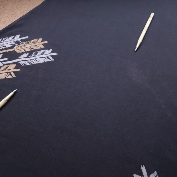 NWT Synergy Shift Dress Size M Black Arrow/Feather Motifs Scoop Neck Knee Length - Picture 5 of 14